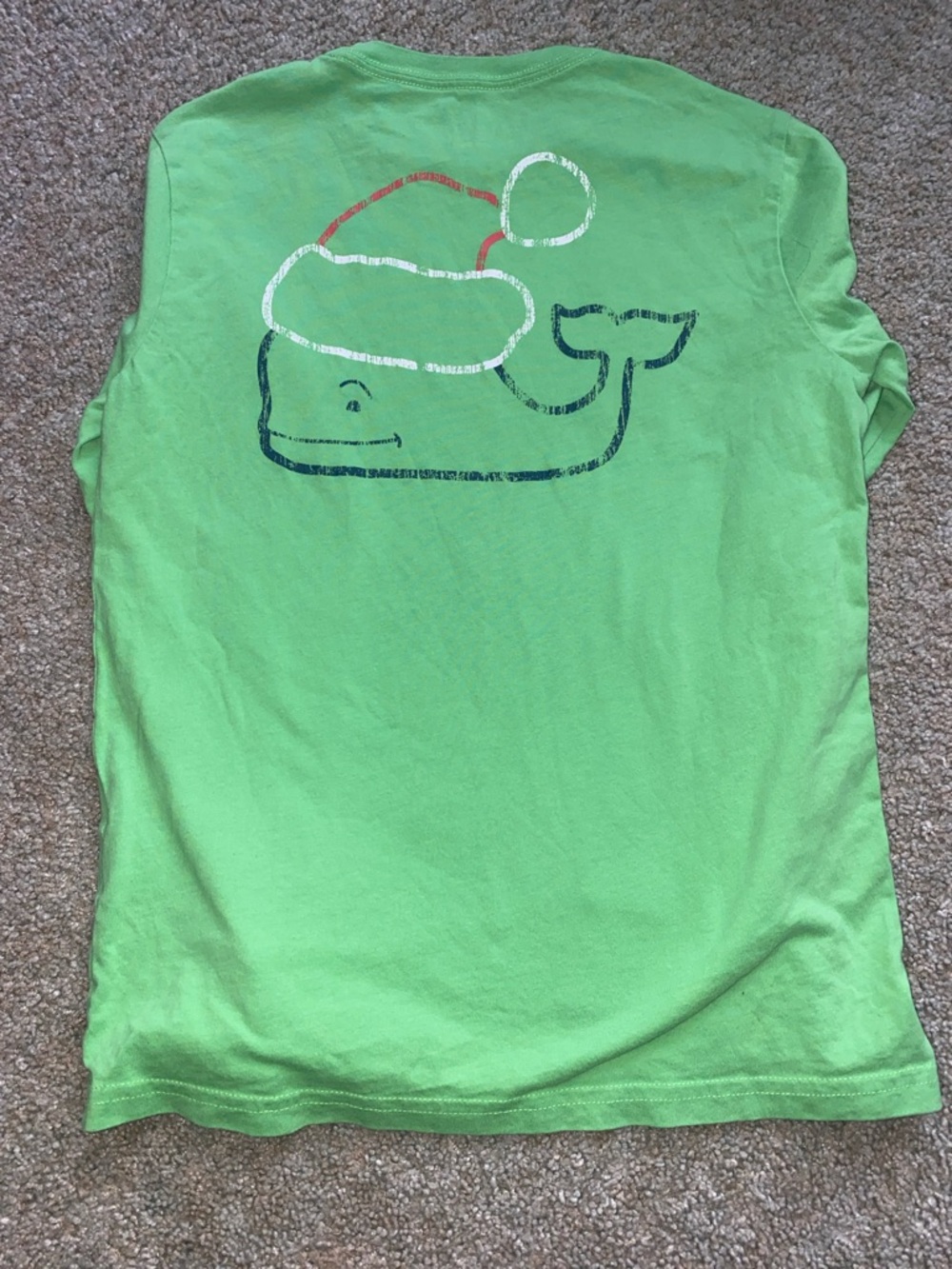Vineyard vines small 8-10 Kids Green Whale Graphic Tee - Holiday Hat Design